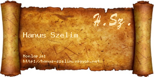 Hanus Szelim névjegykártya